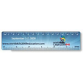 .020 White Plastic Rulers 1.5"x6.25" Rectangle / Round Corner, Full Color